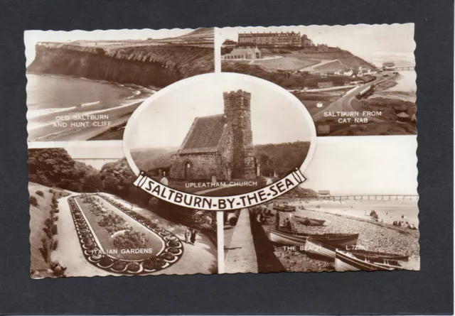 Saltburn By The Sea - Multiview Real Photo Postcard Unposted - Upleatham Church