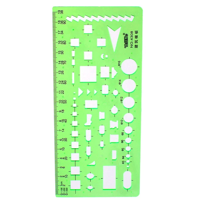 OFFICE BUILDING DESIGN Figures Drawing Stencil Template Ruler Clear ...