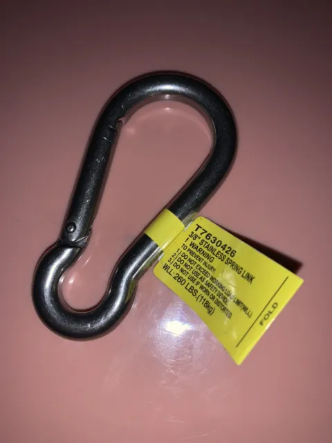 [HVY-DUTY] CAMPBELL 3/8” stainless steel spring link(carabiner) WLL=260lbs￼ ￼