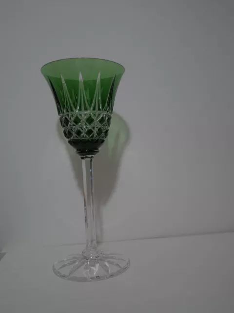 1 Grand verre du rhin roemer cristal tailler Saint ST Louis modèles Tarn vert