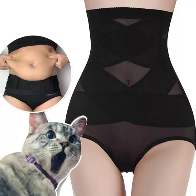 UK Women High Waist Slimming Tummy Control Knickers Body Shaper Briefs Underwear