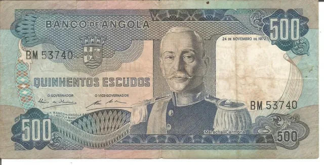 Angola  Portugal 500$00 Escudos 24/11/1972