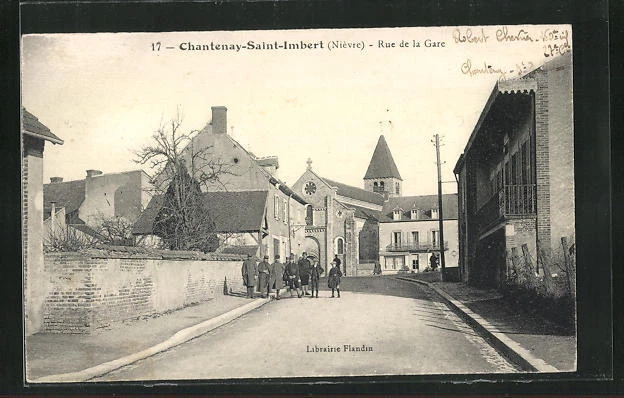 CPA Chantenay-Saint-Imbert, Rue de la Gare, vue de la rue 1917