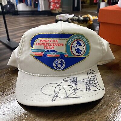 Richard Petty 1992 Fan Appreciation Tour White Snapback Hat NASCAR VintageSIGNED