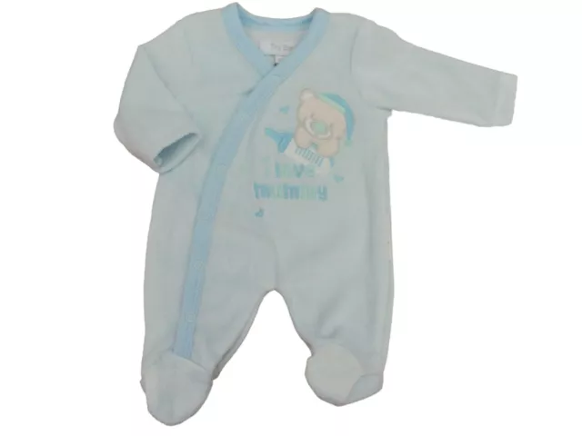 BNWT Tiny baby boys babygrow Preemie I love mummy velour sleepsuit 3-5 lb 5-8lb