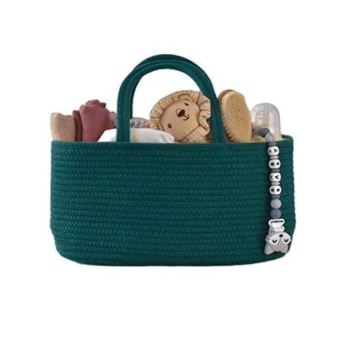Baby Diaper Caddy Organizer for Boy Rope Nursery Storage Bin Basket Portable ...