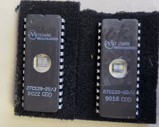 Microchip 27C128-20/J 128K 16Kx8Bit UV EPROM IC Memory 200ns DIP-28-Pin Memory