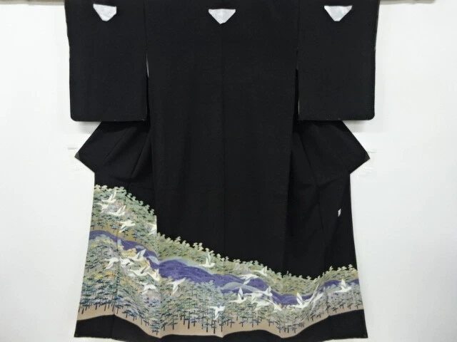 5892030: Japanese Kimono / Vintage Tomesode / Cranes & Pine / Artists Work