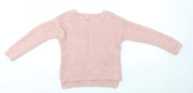 TU Girls Black Round Neck Polyamide Pullover Jumper Size 7 Years