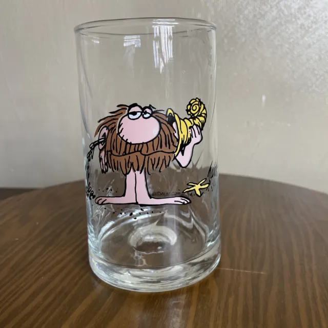 Vintage 1981 Arbys B C Ice Age Collector Glass Grog Caveman Hart Comic Strip