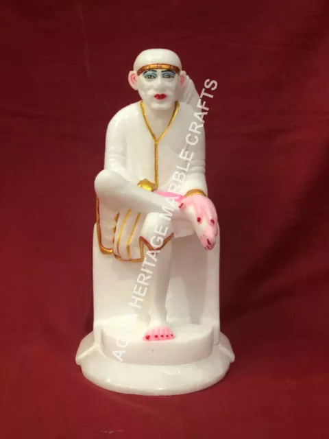Estatua de Sai Baba de mármol blanco de 9 ", hinduismo religioso, regalo,...