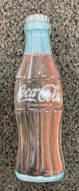 Coca Cola Coke Trademark Brand 9 1/2" Bottle Shaped Tin Box 1996