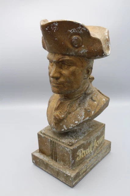 Vintage Paul Jones Fine Blended Whiskey Advertising Bust, Cast Aluminum