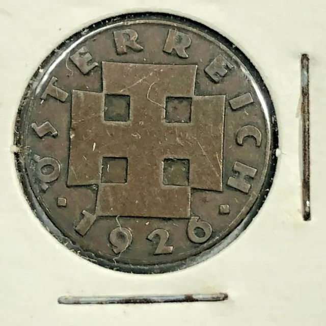 1926 Austria 2 Groschen Foreign Coin #1071