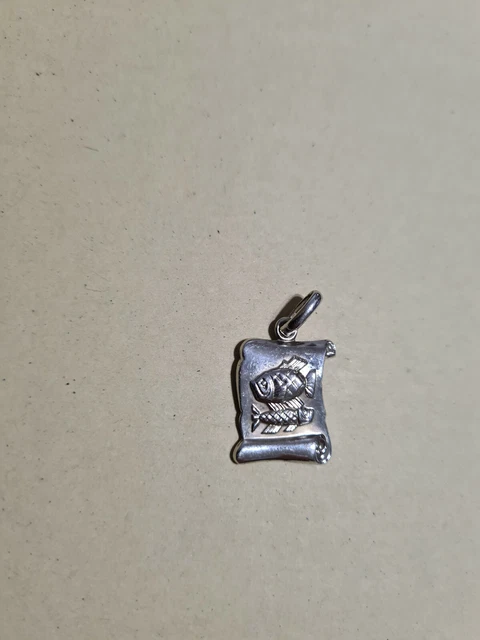 Pendentif Vintage Signe Poisson En Argent Rhodié - Jamais Porté, Médaille G&L