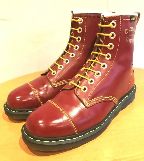 VINTAGE 70S STYLE MARTENS OXBLOOD 1460 CAPPER BOOTS UK 11 ENGLAND