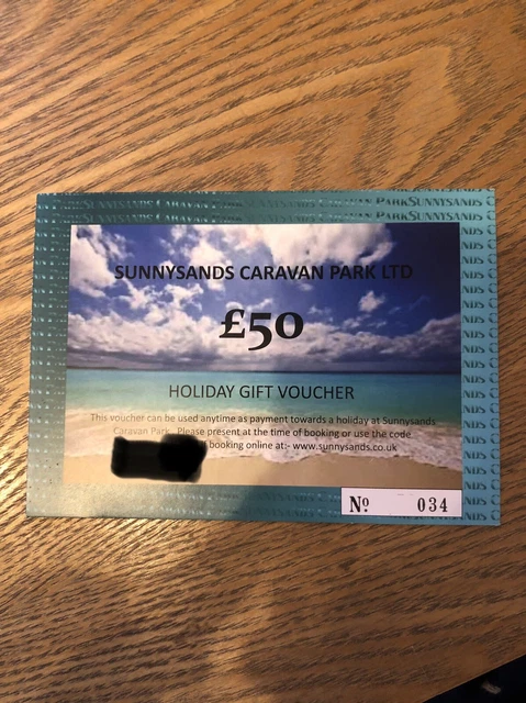 Sunnysands Caravan Park £50 Gift Voucher - No Expiry Date