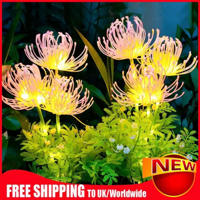 2Pcs Solar Garden Lights with Glowing Flowers and Stems Solar Decorative Lights