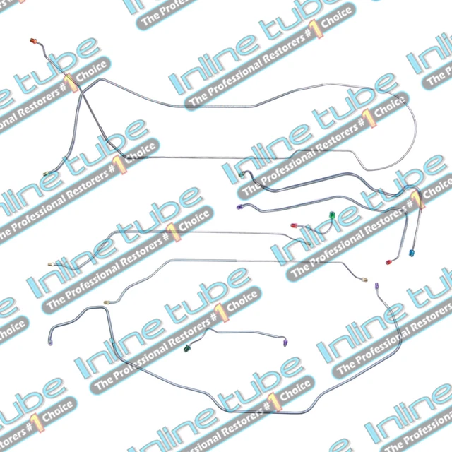 INLINE TUBE 1969 Chevelle Hardtop Brake Line Set Disc Brakes 8Pc