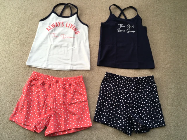 BNWT girls George 2 X shortie pyjamas age 4-5 years