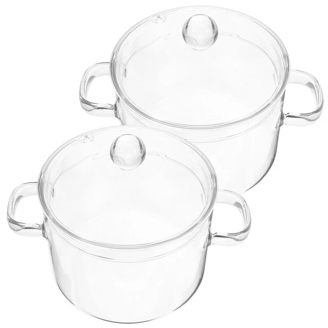 Vidrio con alto contenido de borosilicato olla de sopa espaguetis utensilios de cocina