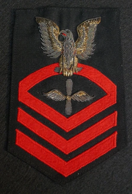 WW2 USN NAVY Chief Petty Officer CPO Aviation Machinists Mate Bullion ...