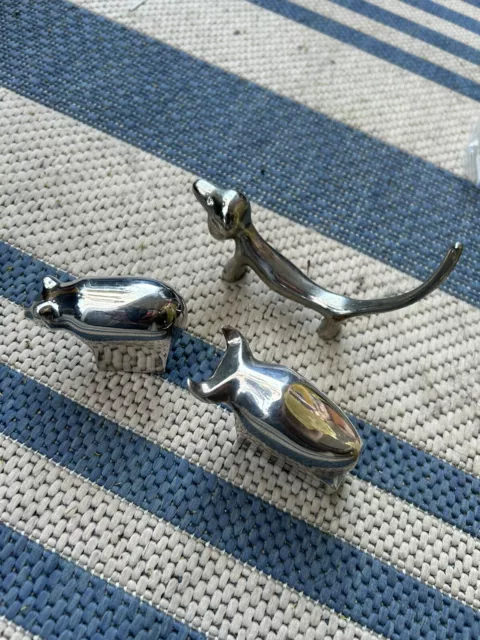 Vintage DANSK Silver Plated Animal Paperweights Lot of 3 MCM-Estate