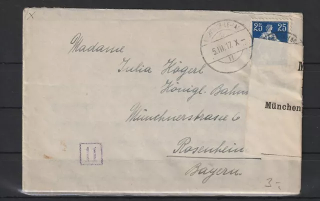 Schweiz alter Brief von Estavayer nach Rosenheim Zensur 1917 #1096304