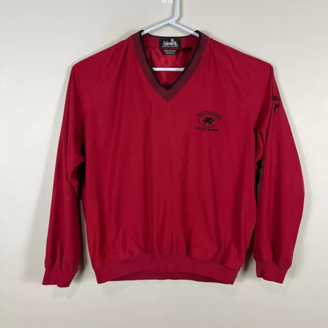 Vintage Ashworth Golf Red Wales Open '90s V Neck Windbreaker Jacket Mens Small S