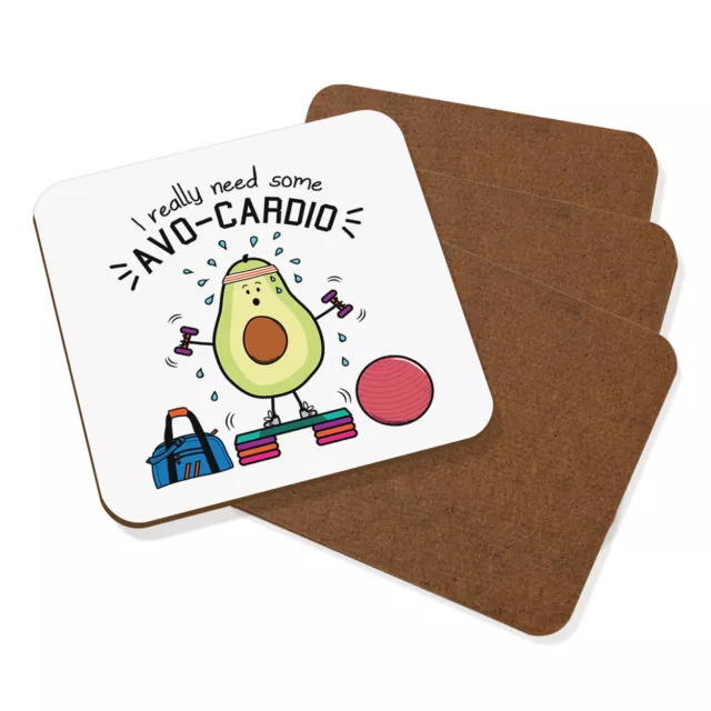 I Davvero Bisogno un Tocco Di Avocardio Sottobicchiere Set 4 - Avocado Cardio