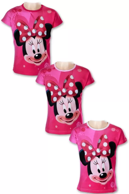 Girls Minnie Mouse T-Shirt Disney Cotton Top Tee OverAll Printed tshirt Age 2-8