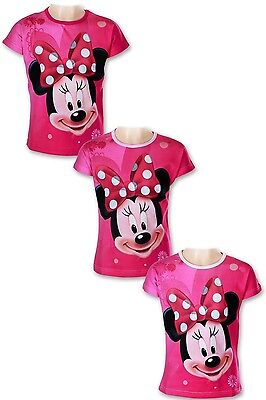 Ragazze Minnie Mouse T-Shirt Disney Cotone Maglietta Tuta Stampato Età 2-8