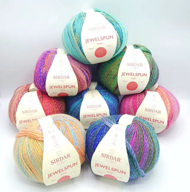 Sirdar JEWELSPUN & Patterns Aran Variegated Knitting Crochet Yarn 200g