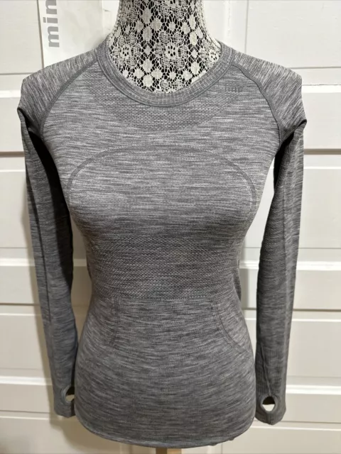 EUC🌟Lululemon Swiftly Tech Long Sleeve Crew Size 4 Heathered Slate