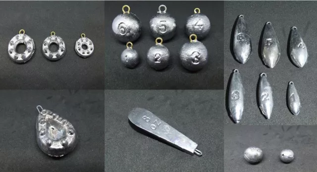 Sea Course Fishing Weights Lead, Plain Bomb Sinkers In Various Shapes & Sizes