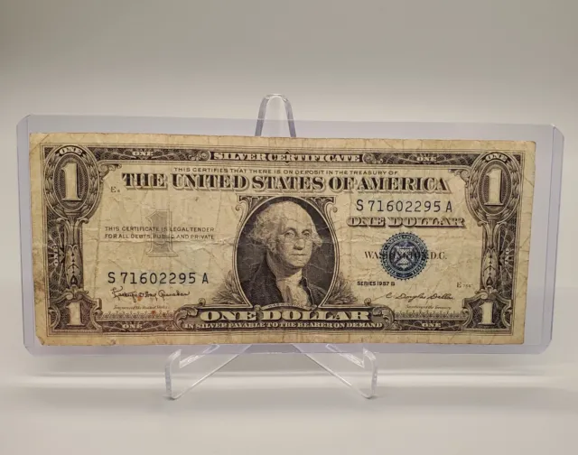 (1) 1957 One Dollar ($1) Silver Certificate with Blue Seal Series B # S71602295A
