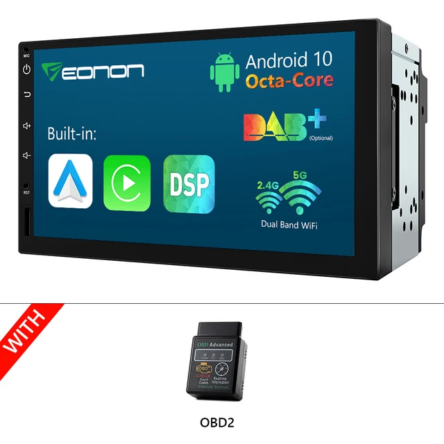 OBD+Double 2Din 7" 8Core Android 10 Car Play Stereo GPS Navi FM Radio BT WIFI 4G