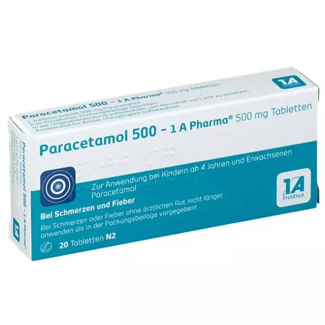 3x PARACETAMOL 500 von 1A Pharma Tabletten 20 St bei Schmerzen PZN: 2481587