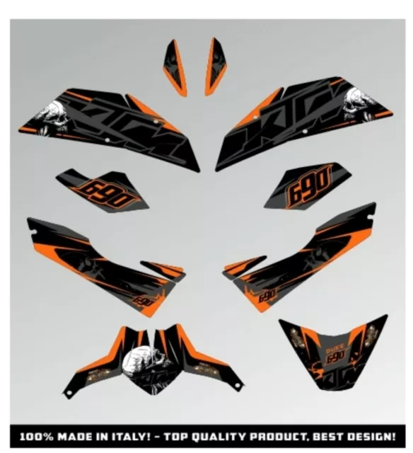 KIT ADESIVI GRAFICHE SKULLZ Black per moto DUKE 690 III 2008-2011 DECALS DEKOR