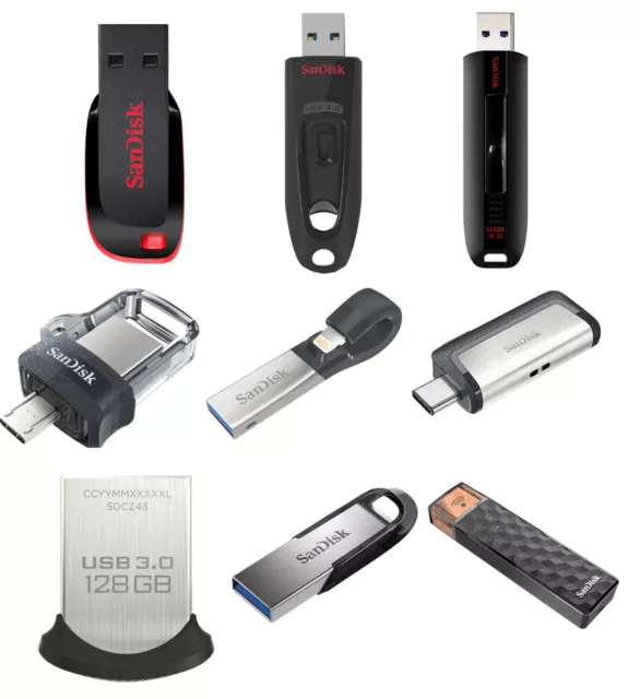 SanDisk 8G 16GB 32GB 64GB 128GB 256GB 512GB 1TB USB 3.0 Flash Drive Ultra Memory