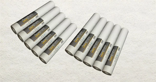Anaglypta Woodchip Wallpaper White Paintable paste the wall tuffstuff x 10 Rolls