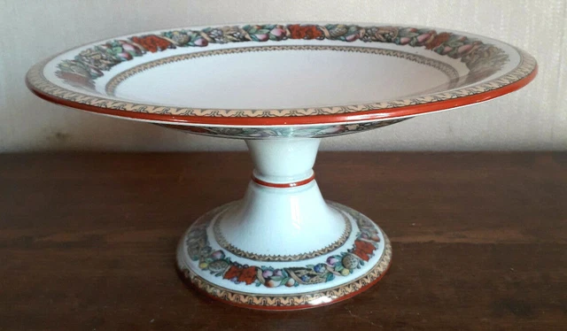 Ancien compotier, assiette sur pied;  ENGLAND, minton italian fruit border.