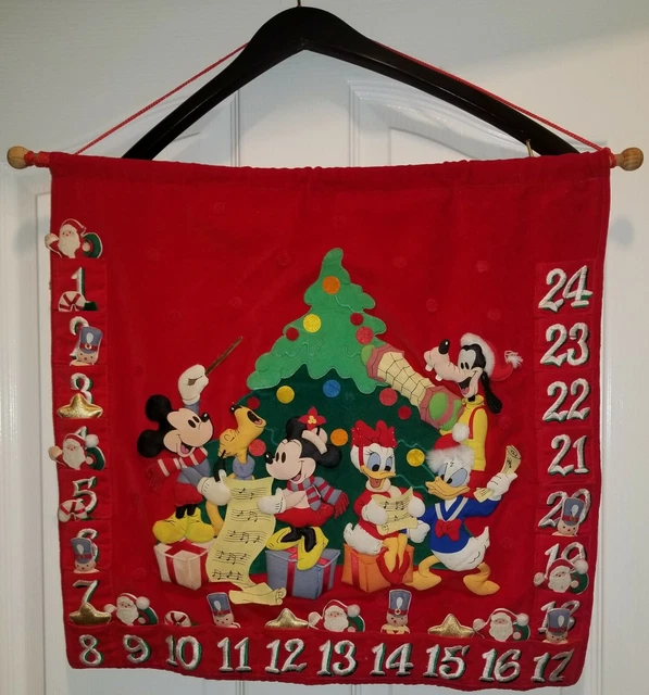 Vintage Disney Christmas Advent Calendar Mickey Minnie Donald Goofy Pluto RARE
