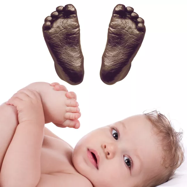 New Baby Casting Kit Set 3D Footprint Handprint Casts Hand Foot Bronze Keepsakes