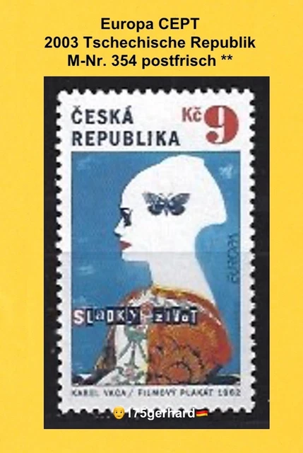 2003 Tschechische Republik Europa CEPT - 1 Briefmarke Mi-Nr. 354 postfrisch**MNH