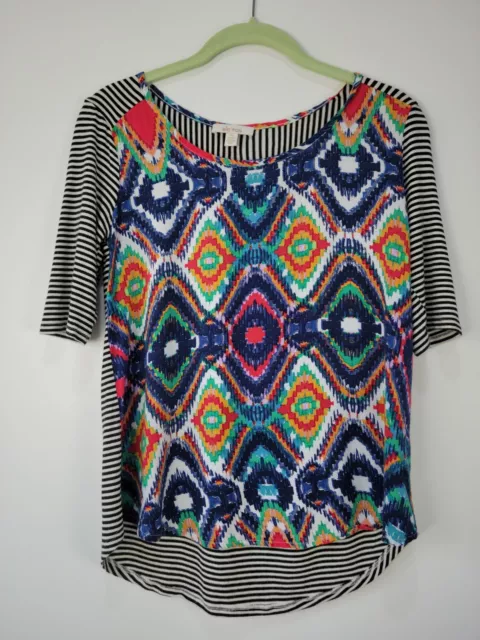 Ella Moss Anthropologie Womens Knit Shirt Top Sz Xs Short Sleeve 0134