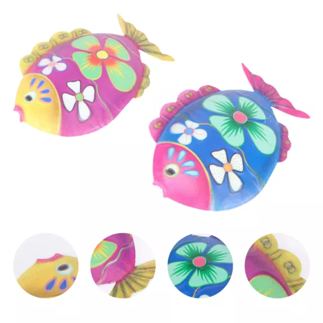 2 Pcs Décoration Murale En Métal Poisson Fer Room Decor Extérieur