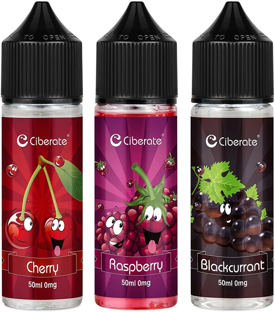 CIBERATE E LIQUID Set Himbeere Kirsche Johannisb. 3x 50m Nikotinfrei 70VG /  30PG EUR 23,90
