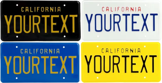 Retro Vintage California US License Plate USA Alu Embossed Custom Date Sticker