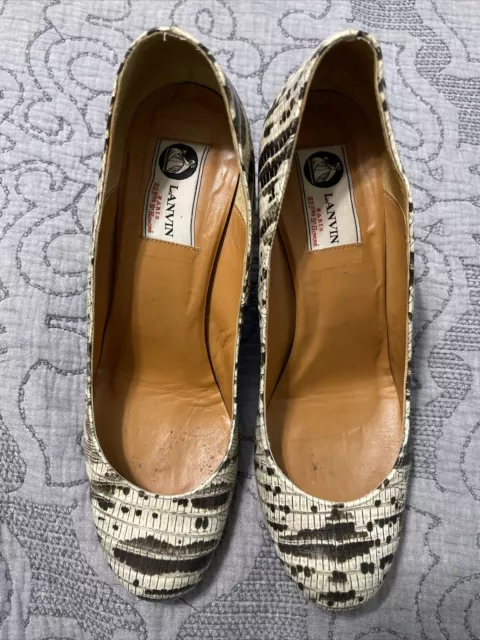 Lanvin Paris Espadrille Ballet Wedge Pump Heel Shoe Womens EU 38.5 US 6.5 3